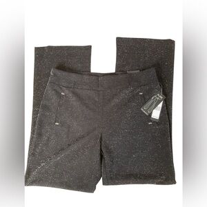 NWT SOHO Sparkle Black Women's Knit Pull-On Dress Pants L